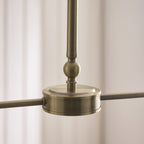 Endon Sylvie 2 Light Pendant Light in Antique Brass with Vintage White Cotton Shades