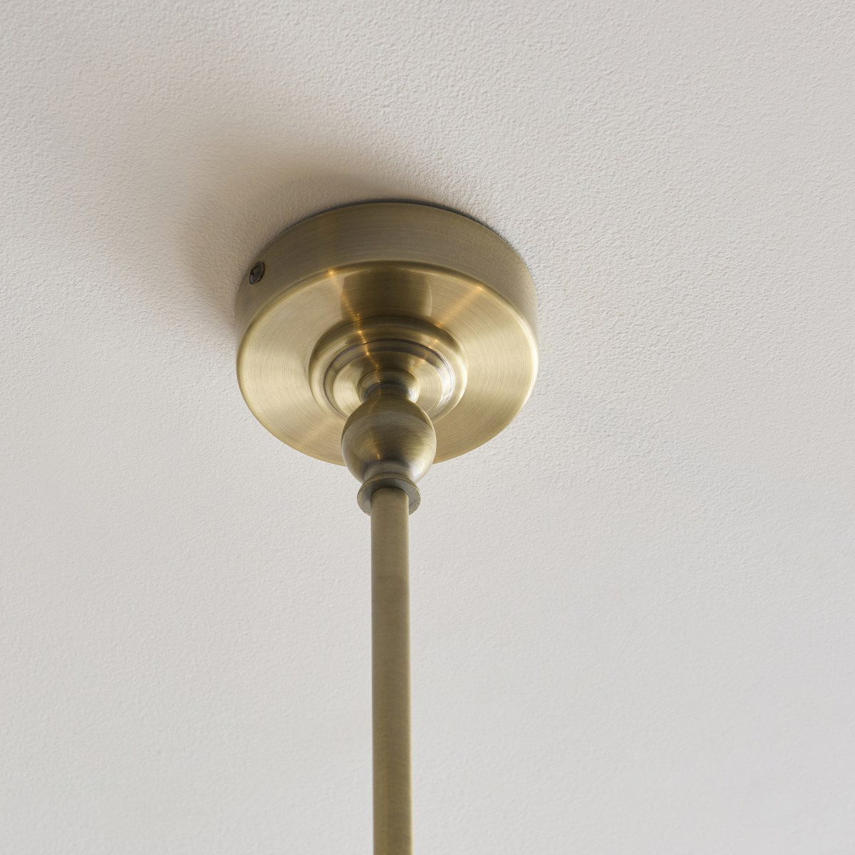 Endon Sylvie 2 Light Pendant Light in Antique Brass with Vintage White Cotton Shades