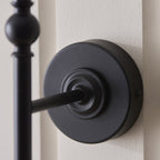Endon Jericho Wall Light in Matt Black with Dark Rattan Shade