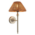 Endon Jericho Wall Light in Antique Brass with Dark Rattan Shade