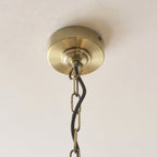 Endon Jericho 5 Light Pendant Light in Antique Brass with Dark Rattan Shades