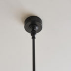 Endon Jericho 2 Light Pendant Light in Matt Black with Dark Rattan Shades