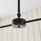 Endon Jericho 2 Light Pendant Light in Matt Black with Dark Rattan Shades
