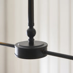 Endon Jericho 2 Light Pendant Light in Matt Black with Dark Rattan Shades
