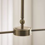 Endon Jericho 2 Light Pendant Light in Antique Brass with Dark Rattan Shades