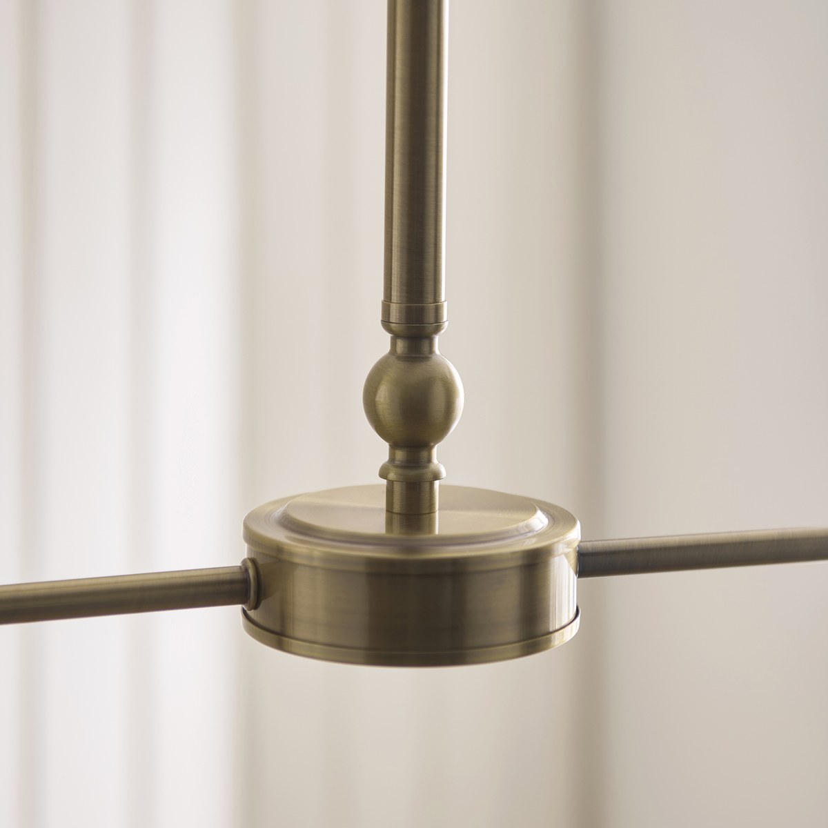 Endon Jericho 2 Light Pendant Light in Antique Brass with Dark Rattan Shades