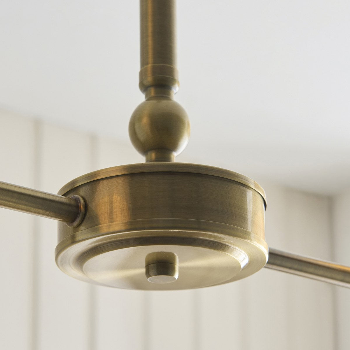 Endon Jericho 2 Light Pendant Light in Antique Brass with Dark Rattan Shades