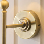 Endon Jericho Wall Light in Antique Brass with Natural Rattan Shade