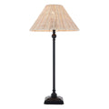 Endon Jericho Table Lamp in Matt Black with Natural Rattan Shade
