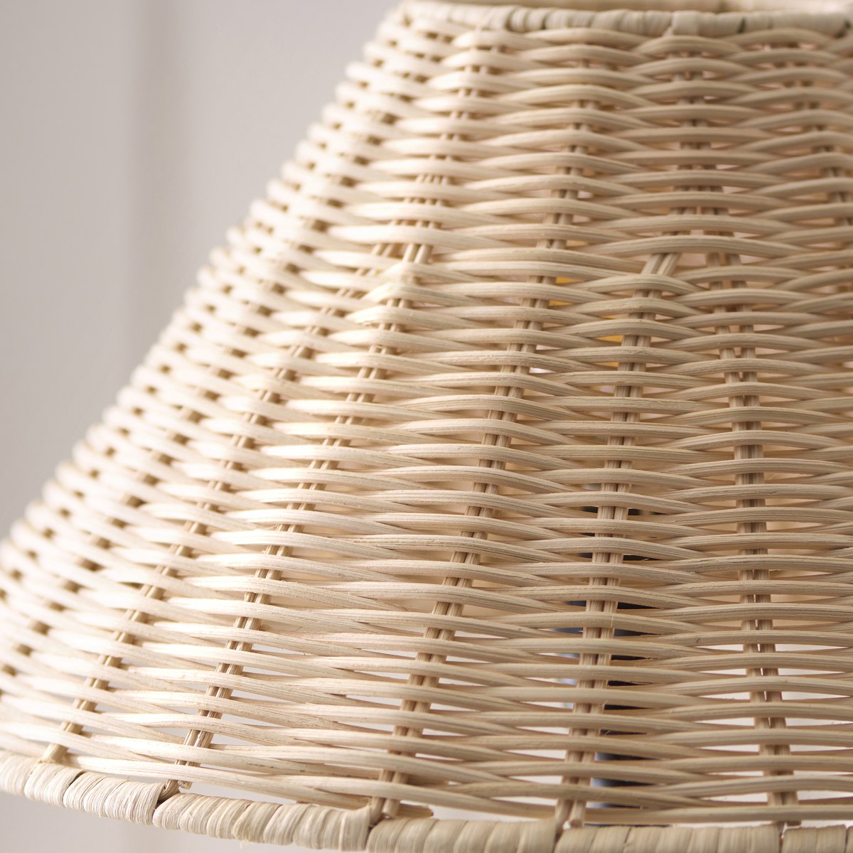 Endon Jericho Table Lamp in Matt Black with Natural Rattan Shade