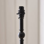 Endon Jericho Table Lamp in Matt Black with Natural Rattan Shade