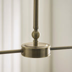 Endon Jericho 2 Light Pendant Light in Antique Brass with Natural Rattan Shades