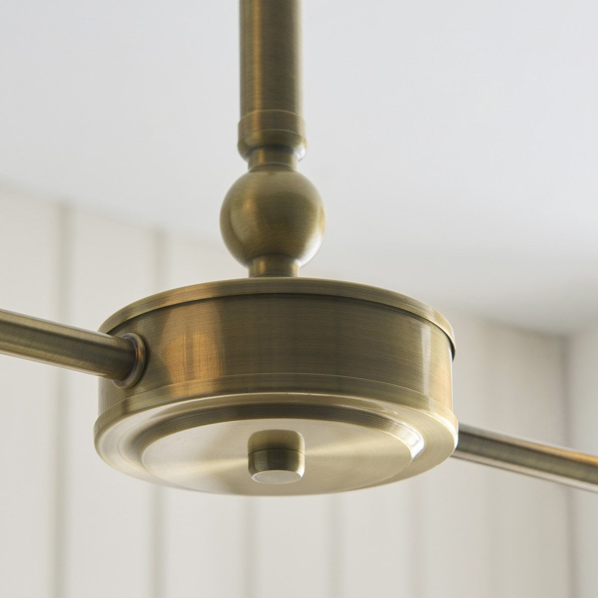 Endon Jericho 2 Light Pendant Light in Antique Brass with Natural Rattan Shades