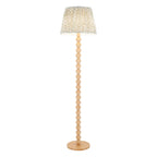 Endon Cane Floor Lamp in Natural Bamboo with Leaf 40cm Herb Garden Green Shade