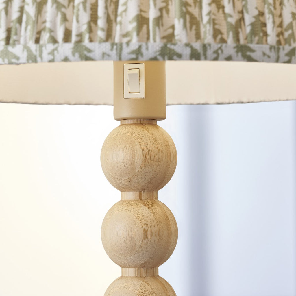 Endon Cane Floor Lamp in Natural Bamboo with Leaf 40cm Herb Garden Green Shade