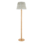 Endon Cane Floor Lamp in Natural Bamboo with Leaf 40cm Herb Garden Green Shade