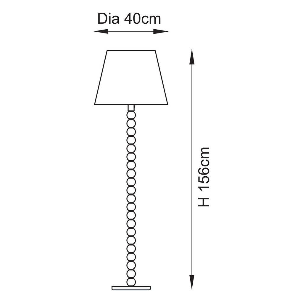 Endon Cane Floor Lamp in Natural Bamboo with Leaf 40cm Herb Garden Green Shade
