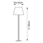 Endon Cane Floor Lamp in Natural Bamboo with Leaf 40cm Herb Garden Green Shade