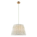 Endon Eltham Pendant Light in Brushed Aged Brass with Leaf 40cm Herb Garden Green Shade
