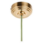 Endon Eltham Pendant Light in Brushed Aged Brass with Leaf 40cm Herb Garden Green Shade