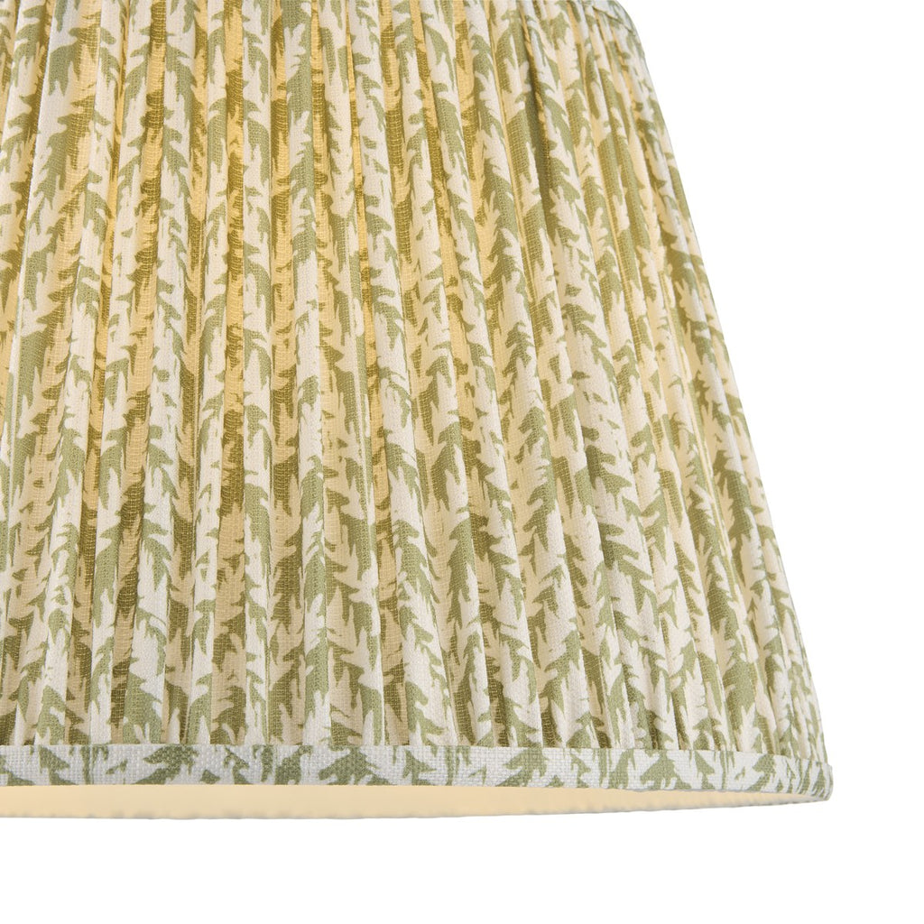 Endon Eltham Pendant Light in Brushed Aged Brass with Leaf 40cm Herb Garden Green Shade