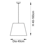 Endon Eltham Pendant Light in Brushed Aged Brass with Leaf 40cm Herb Garden Green Shade