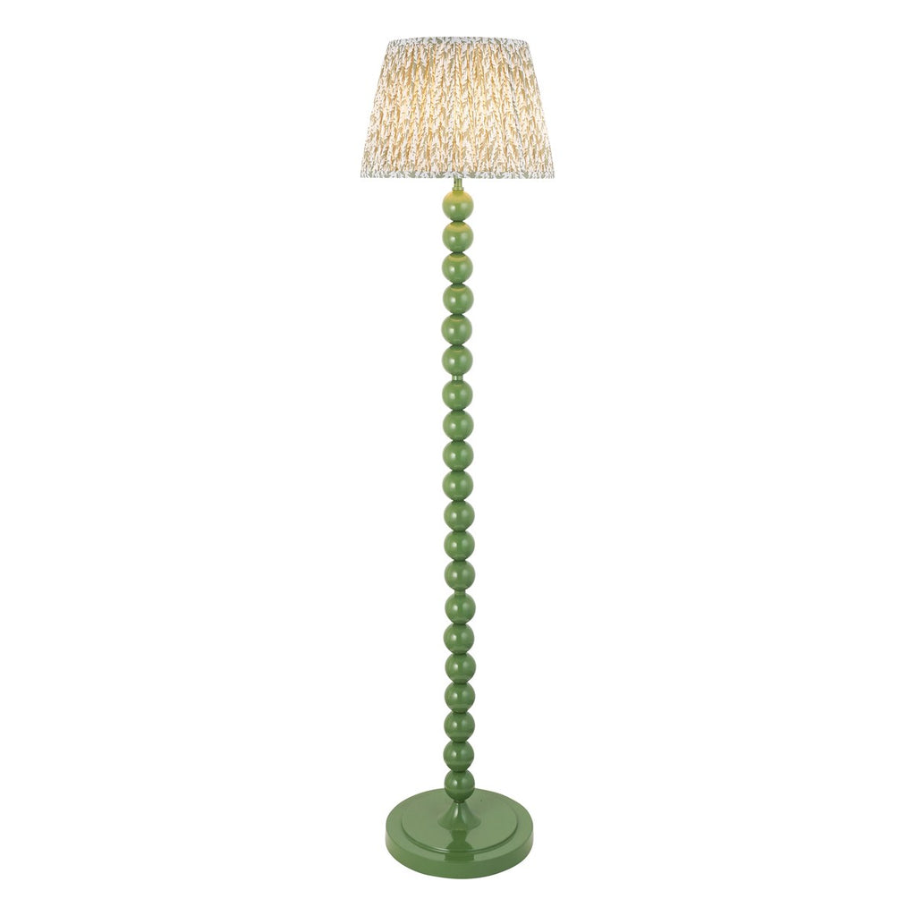 Endon Higgledy Floor Lamp in Cotswold Green with Leaf 35cm Herb Garden Green Shade