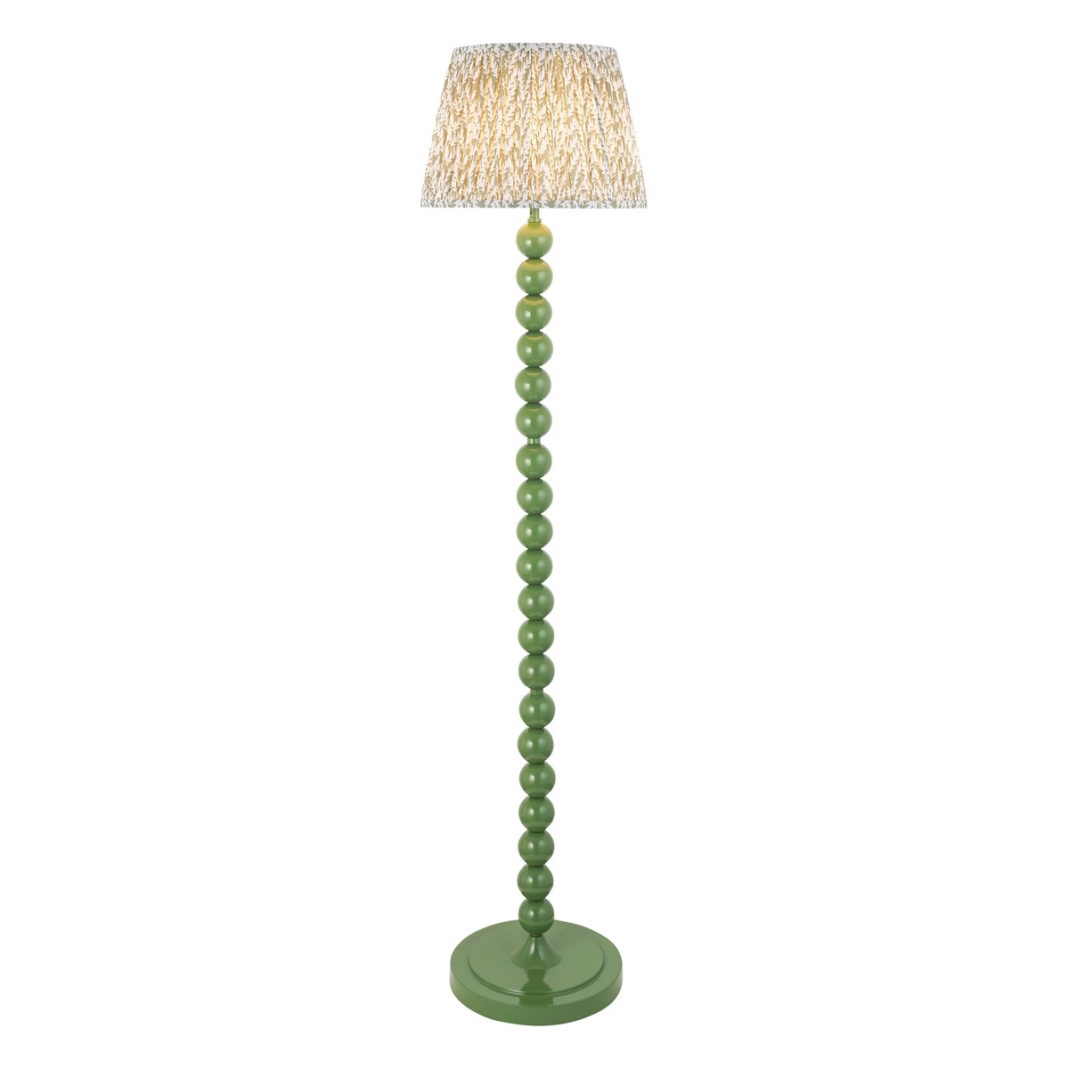 Endon Higgledy Floor Lamp in Cotswold Green with Leaf 35cm Herb Garden Green Shade