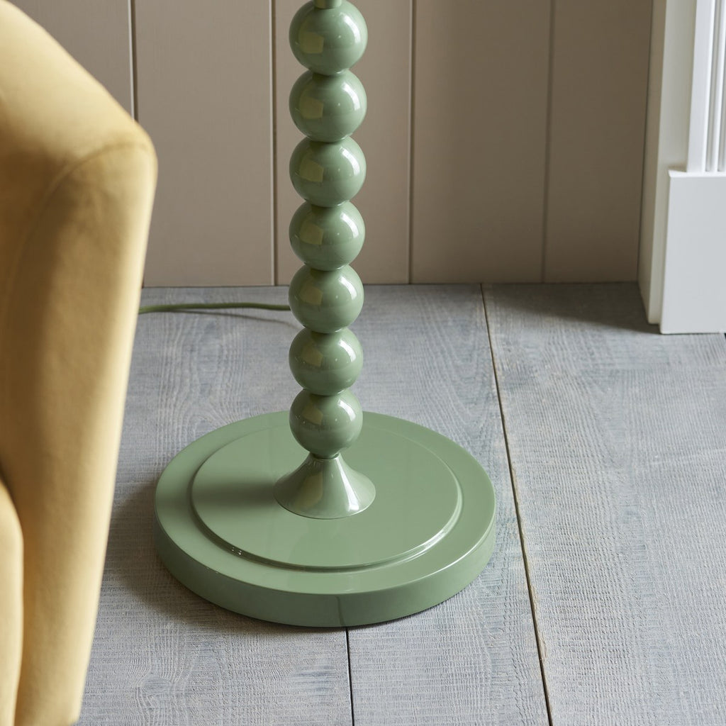 Endon Higgledy Floor Lamp in Cotswold Green with Leaf 35cm Herb Garden Green Shade