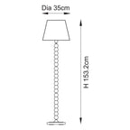 Endon Higgledy Floor Lamp in Cotswold Green with Leaf 35cm Herb Garden Green Shade