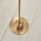 Endon Burley Rechargeable Floor Lamp in Brushed Aged Brass with Leaf 25cm Herb Garden Green Shade