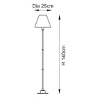 Endon Burley Rechargeable Floor Lamp in Brushed Aged Brass with Leaf 25cm Herb Garden Green Shade