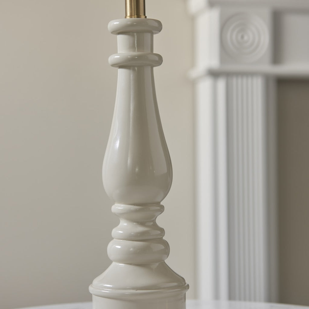 Endon Myrtle Table Lamp in Almond White with Leaf 25cm Herb Garden Green Shade