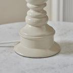 Endon Myrtle Table Lamp in Almond White with Leaf 25cm Herb Garden Green Shade