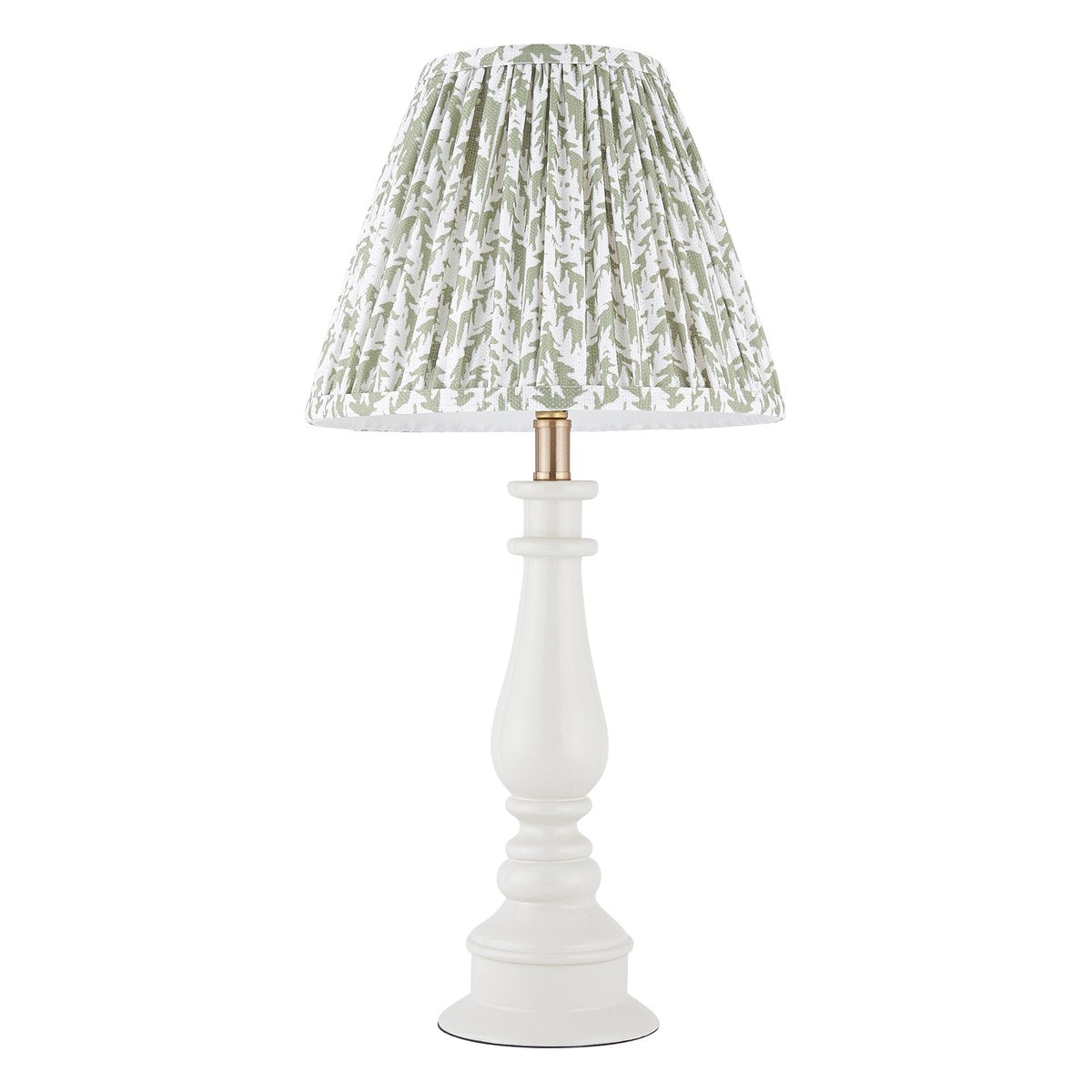 Endon Myrtle Table Lamp in Almond White with Leaf 25cm Herb Garden Green Shade
