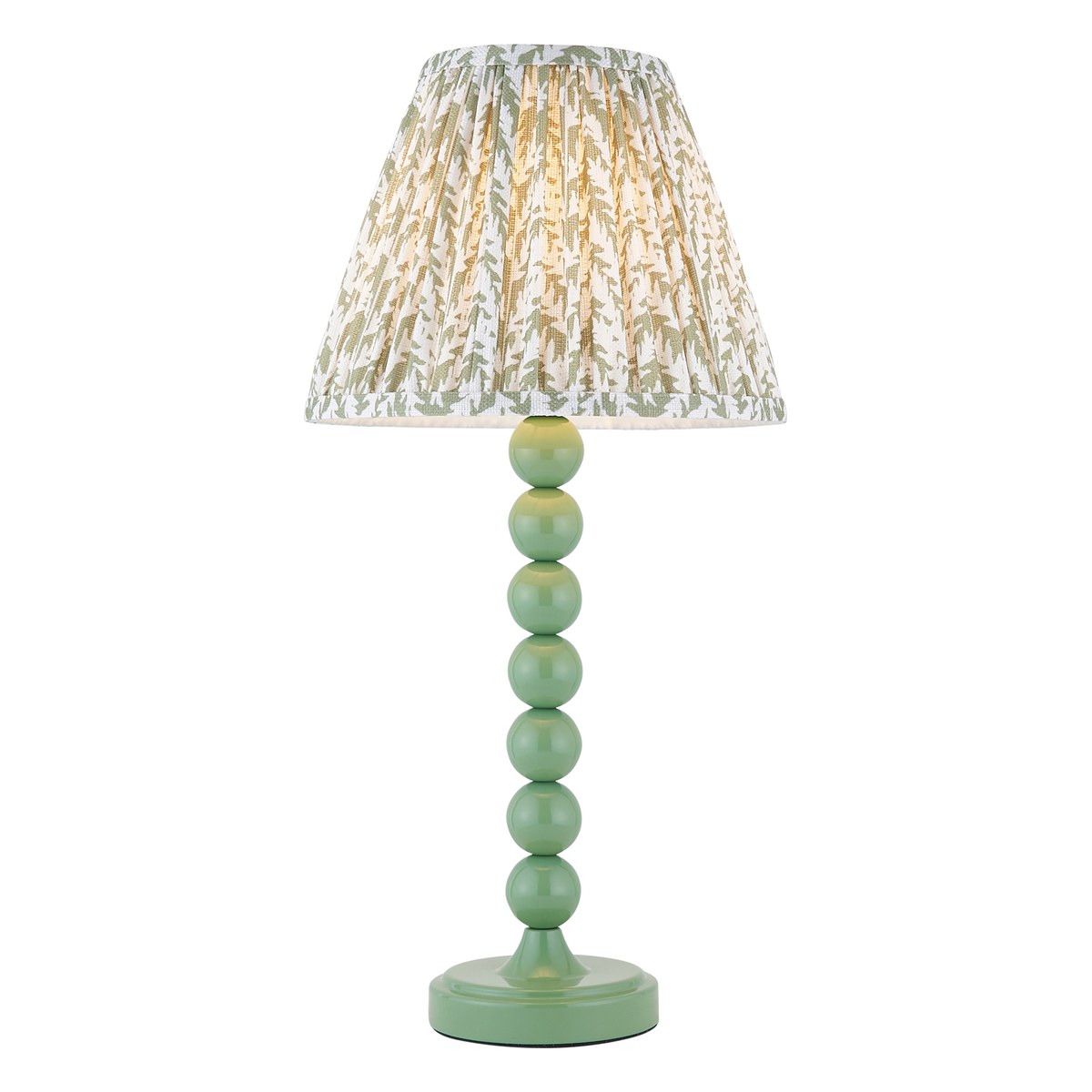 Endon Higgledy Table Lamp in Cotswold Green with Leaf 25cm Herb Garden Green Shade