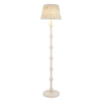 Endon Carnaby Floor Lamp in Almond White with Leaf 35cm Herb Garden Green Shade