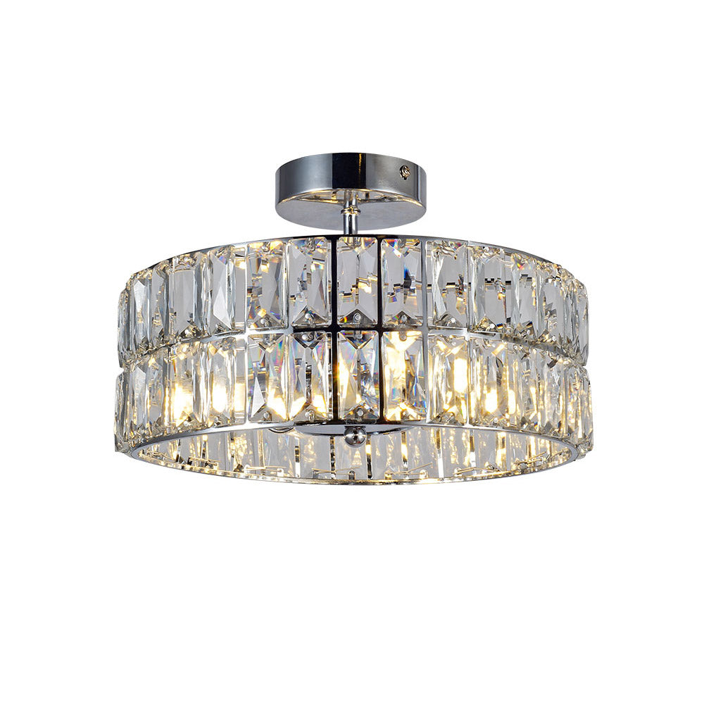 Novena Lislea 4 Light Crystal Bathroom Ceiling Light in Polished Chrome