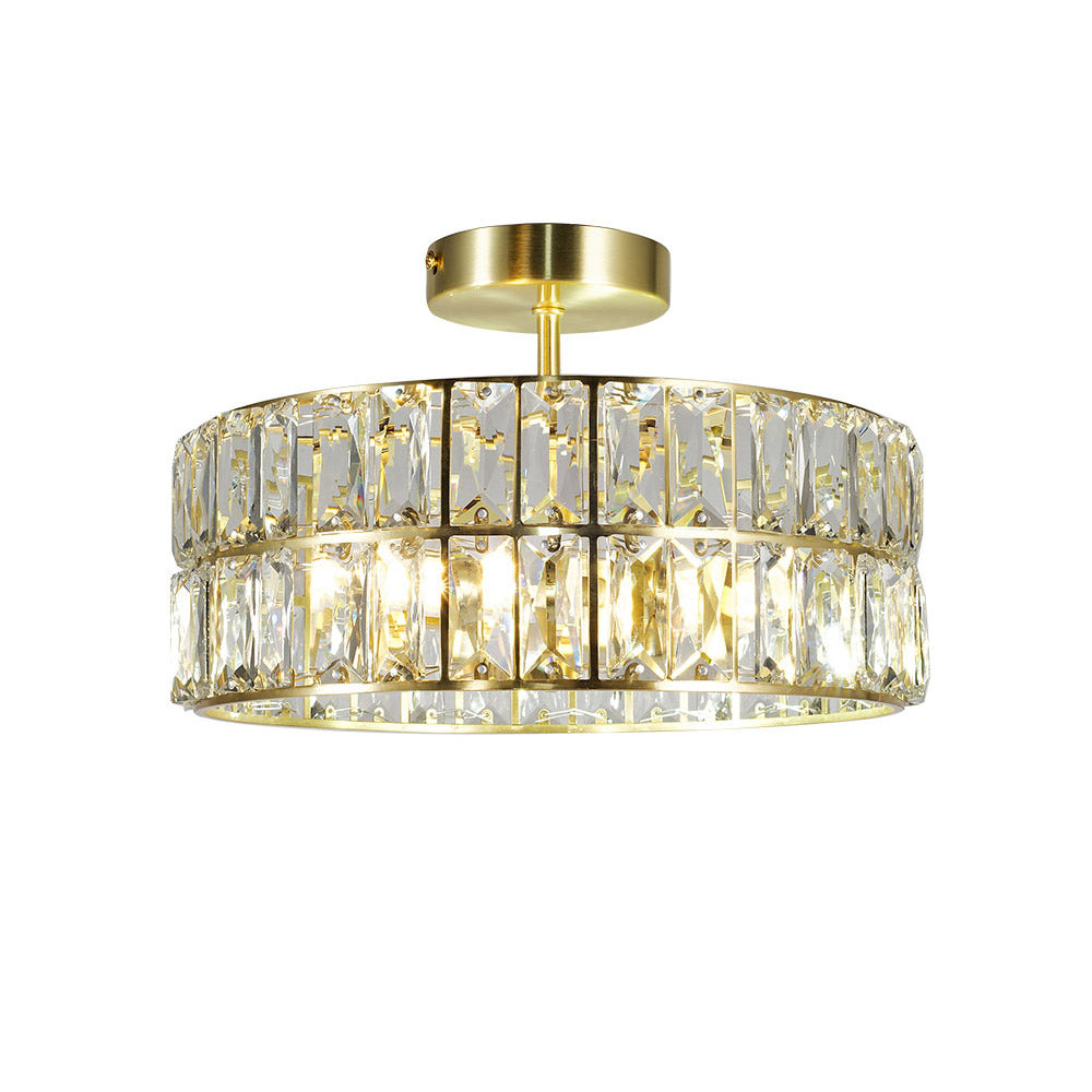 Novena Lislea 4 Light Bathroom Crystal Ceiling Light Satin Brass