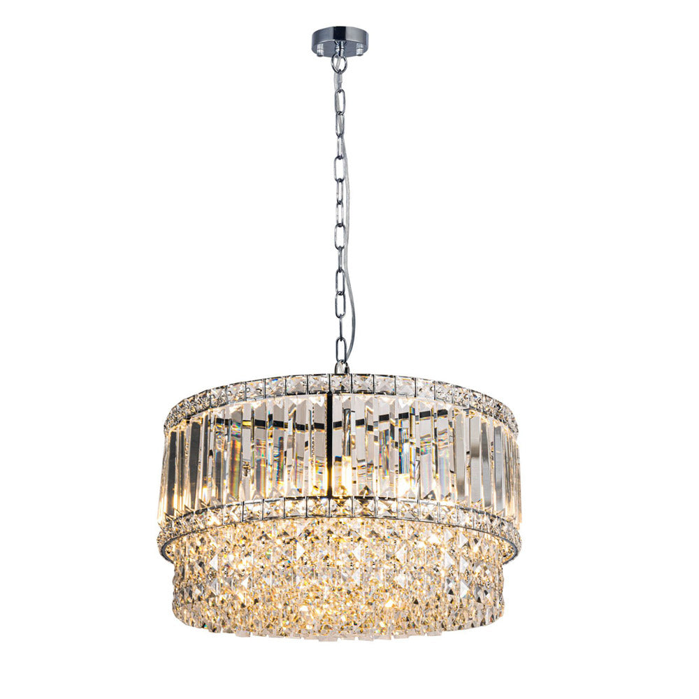 Novena Skyhill 6 Light Crystal Pendant Light in Polished Chrome