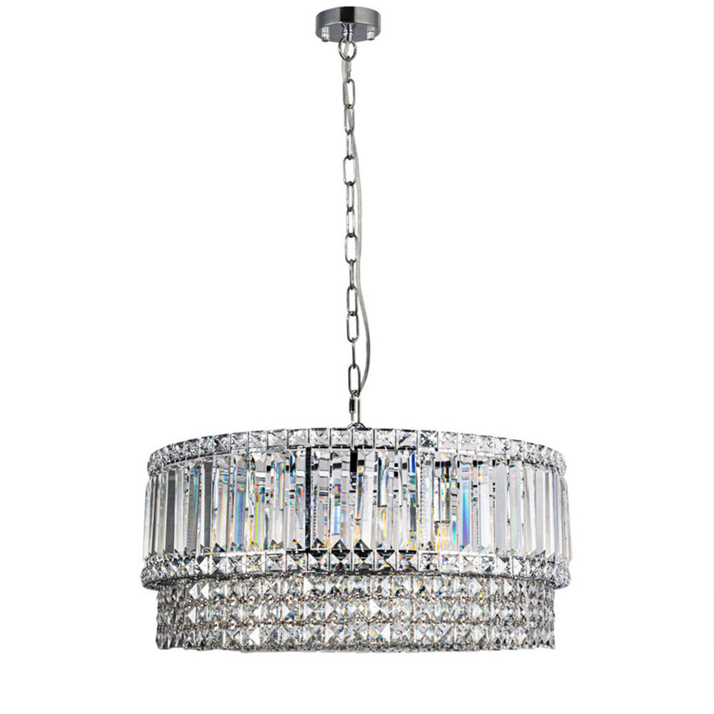 Novena Skyhill 9 Light Crystal Pendant Light Polished Chrome