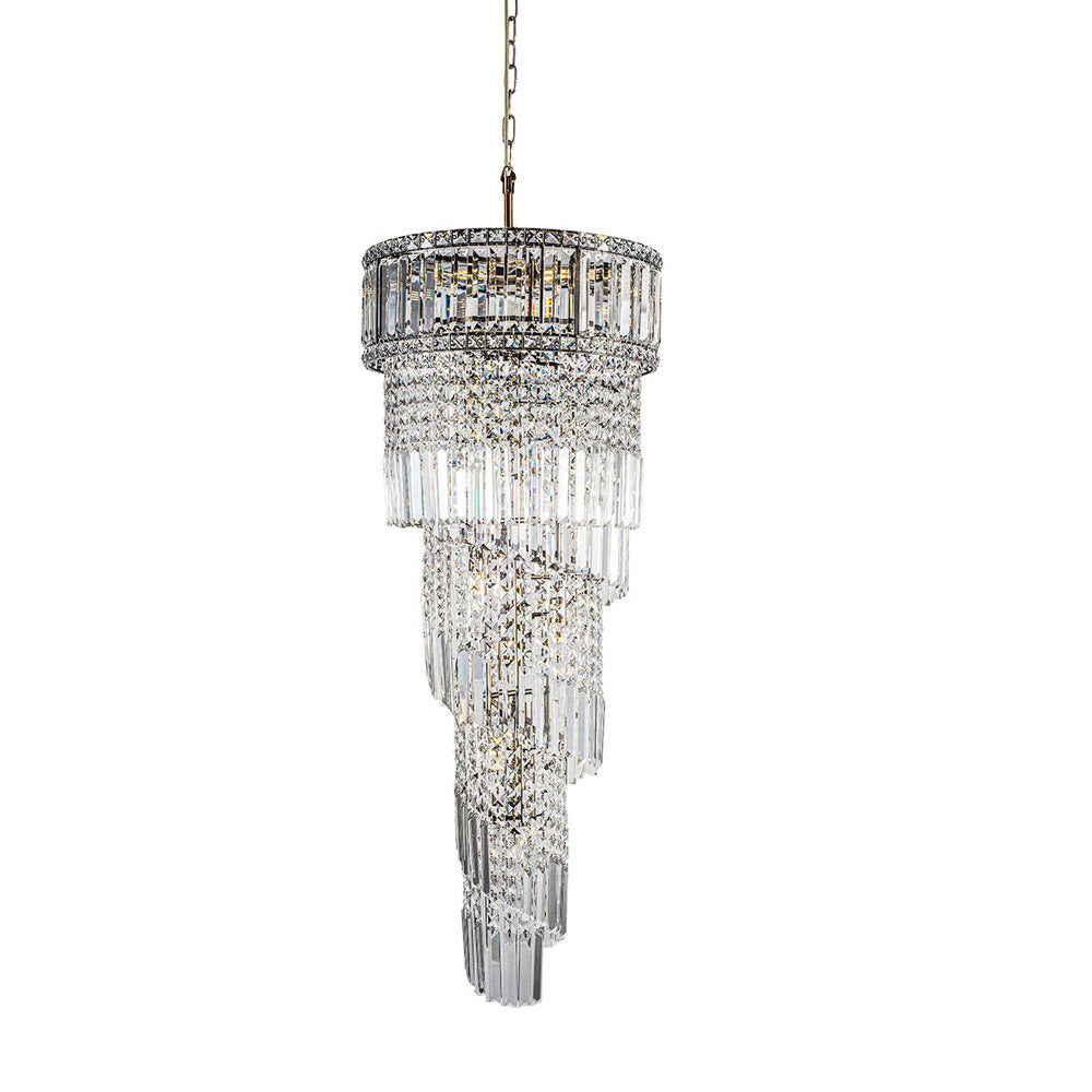Novena Skyhill 13 Light Crystal Pendant Light in Antique Brass