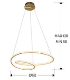 Schuller Tube Pendant Light in Gold