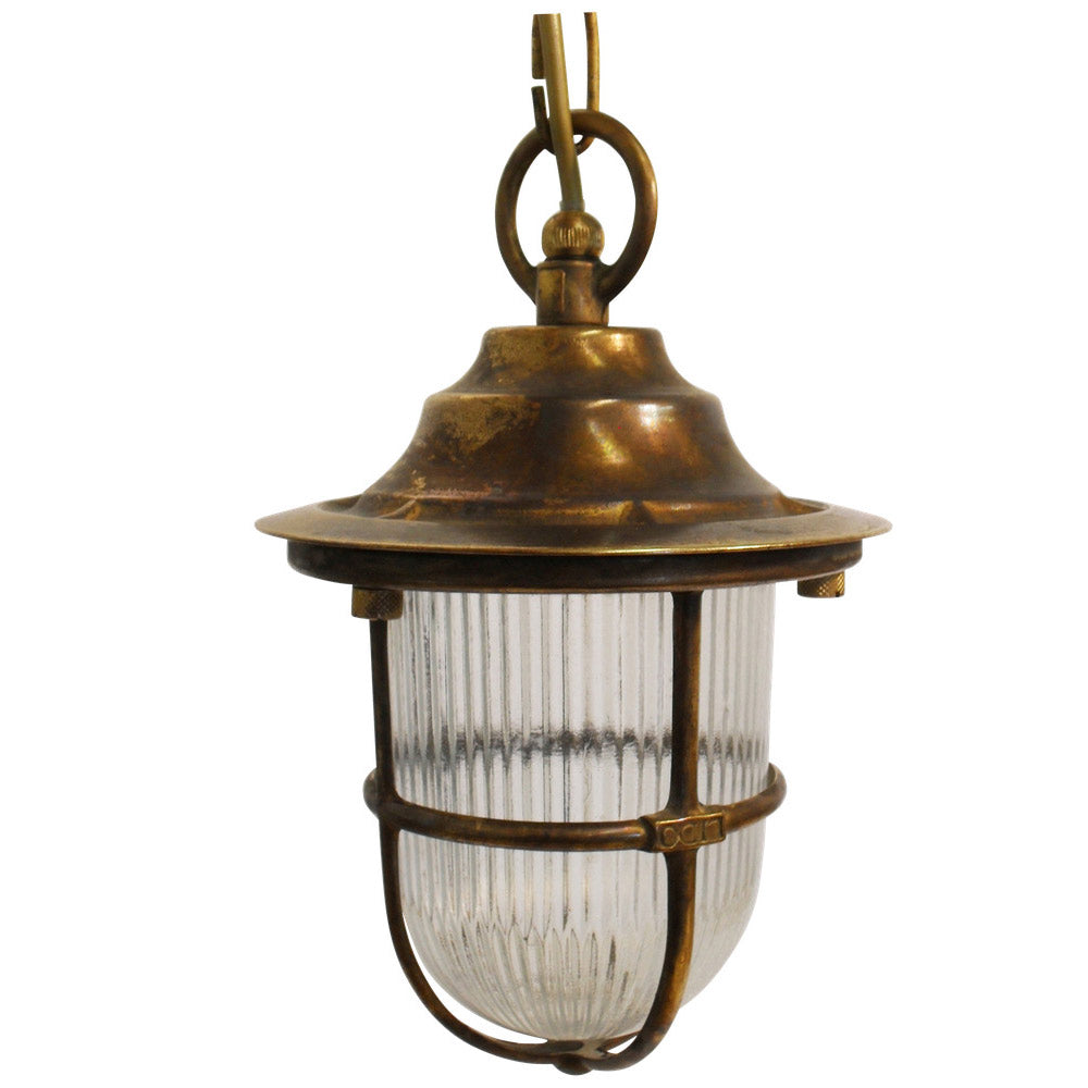 Navigator Hull Pendant Lantern in Antique Solid Brass