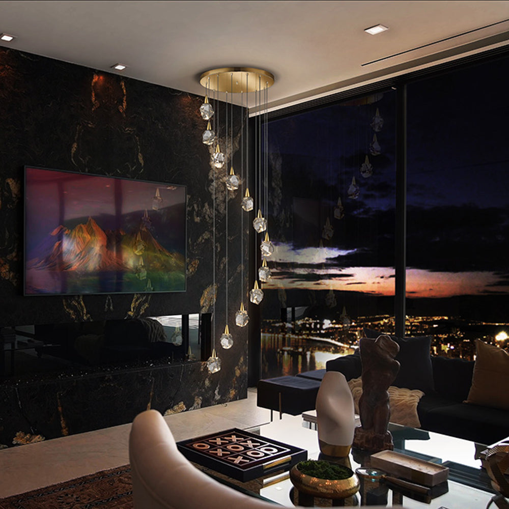Schuller Aquaria 12 Light Pendant Light in Matt Gold