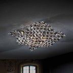 Schuller Saten 4 Light Crystal Flush Ceiling Light in Chrome