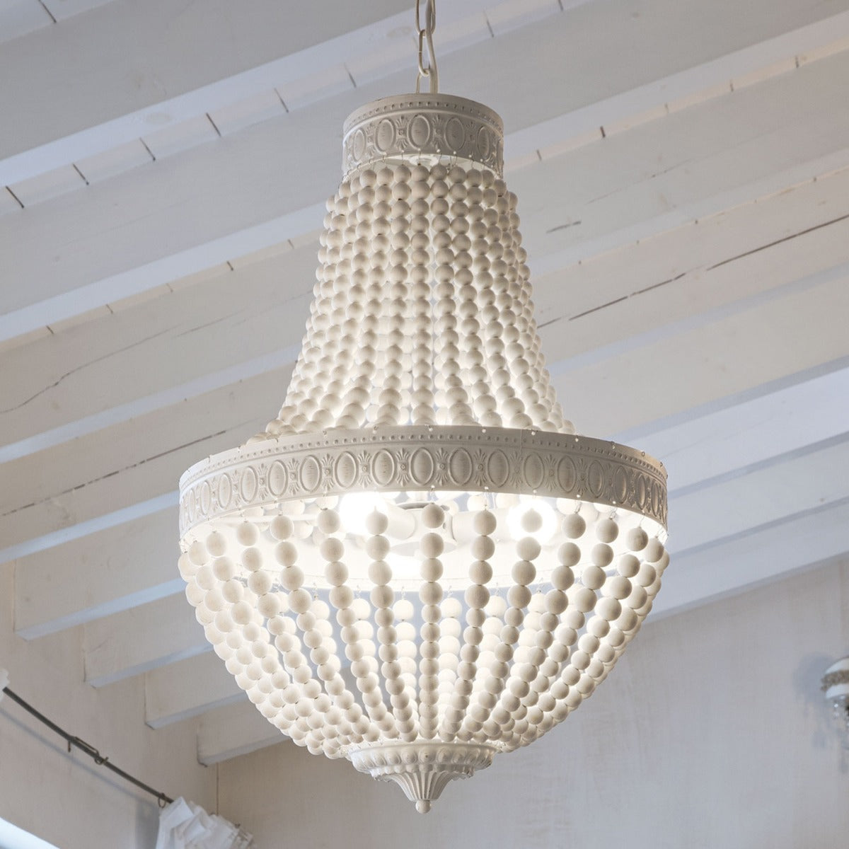 Ideal Lux 162751 Monet 6 Light Chandelier White Frame