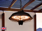 Regent Helios Outdoor Electric Ceiling Suspension Heater in Black Remote Control