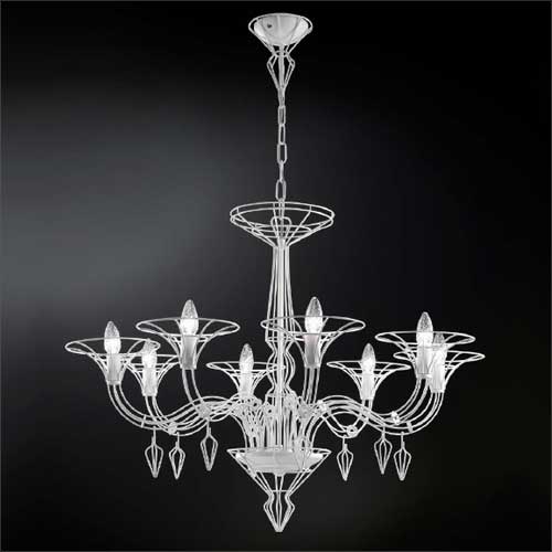 Metal Lux Dedalo 8 Light Pendant Light in Metallic White