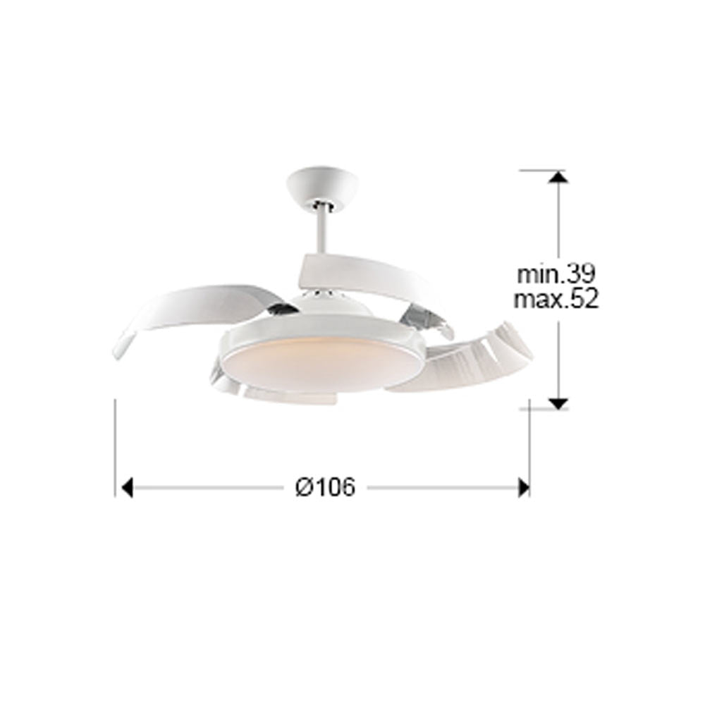 Schuller Enzo Dimmable Ceiling Fan in Matte White